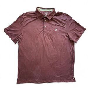 Izod Men's Burgundy and Red Check Plaid Golf Polo Shirt Mens XL Lightweight